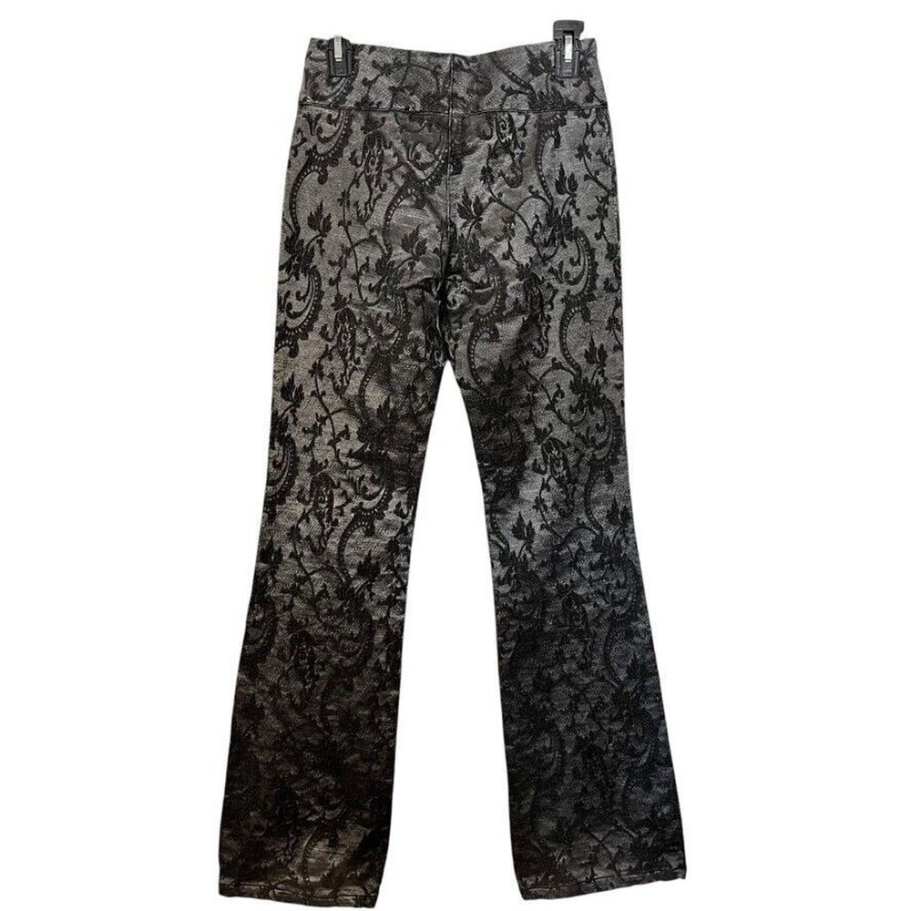 Signe Paris Y2K Whimsigoth Grunge Vintage Flare Texture Womens Pants Silver sz 2 - Picture 14 of 16